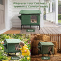 JUNSPOW Outdoor Cat House Weatherproof - All-Season Insulated Cat Shelter