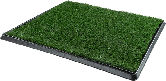 Artificial Grass Puppy Pee Pad for Dogs and Small Pets - 20x25 Reusable 4-Layer Training Potty Pad with Tray - Dog House