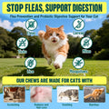 Flea and Tick Prevention for Cats, 500 Crunchy & Krill Chews with Probiotics for Cats, Cat Flea Chews with Gut & Digestive Support, Skin & Coat Support for All Breeds & Ages, Chicken Flavor