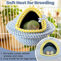 Jevnd Natural Hand-Woven Cotton Bird Nest for Cage, Dual-Mount Sturdy Cozy Parrot Nest Bed & Breeding House, Hanging Bird Hut for Budgie, Lovebird, Small Bird Sleeping Bed Hideout & Shelter with Hooks
