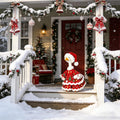 Christmas Porch Goose Outfit Xmas Dress with Hat for 23 Inch Goose Statue (Red Dress with Hat, One Size)