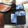Harrison Howard Equestrian Western Saddle Bag Nylon Water Bottle/Gear Carrier Convenient Saddle Bag Icyblue Leopard