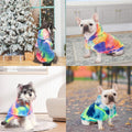 Dog Hoodie Tie Dye Dog Sweatshirt Chic Winter Clothes Ultra-Soft Warm Sweaters for Small Medium Dogs Fashion Pet Clothes for Dogs (Multicolor, S (Back: 11.02",Chest: 15.74", Neck: 13.77"))