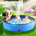 Niubya Foldable Dog Pool, Collapsible Plastic Dog Swimming Pool, 48x12 in