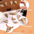 CCINEE 12 Pcs Mini Resin Animal Skull Heads in 4 Styles, Realistic Hand-Polished Skull Figurines for Halloween Decor, Aq