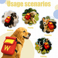 Dog Backpack for Dog, Red Self Carrier Pet Pack with Pockets, Adjustable Hands-Free Travel Hiking Walking Vest, Cute W S