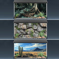 COMSUN 3 PCS Terrarium Background, 36x18 inch Polyester Reptile Backgrounds