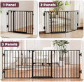 Cideny 29.4-78" Extra Wide Baby Gate, Long Dog Gates Indoor for Doorways Stairs, Essential Large Safety Gate for Child Toddler with Anti-Trip Pedal, Adjustable Pet Gate, 28" Tall 3 Metal Panels Black