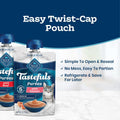 Blue Buffalo Tastefuls Purées Variety Pack Wet Cat Food Complement (Salmon, Chicken, Tuna, Beef) Made with Natural Ingredients, for All Life Stages, 3-oz. Resealable Pouches (12 Count)