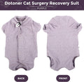 Dotoner Cat Surgery Recovery Suit for Female Male Anti-Licking Pet Surgical Pajamas Long Sleeve Prevent Shedding Cat Spa