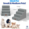 AKC 4-Step Pet Stairs for Small Dogs & Cats, 16 in High, Removable Cover
