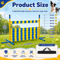 Silipull Dog Agility Jump Set, Heavy Duty Metal Dog Agility Equipment with 9 Adjustable Heights, Foldable Dogs Hurdle Tr