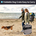 Zikopomi 30 Inch Portable Soft Foldable Dog Crate, 30" L x 21" W x 21" H