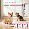 ZOOFLEM Double Dog Leash, Hands-Free Dual Dog Leash, 360° Rotating Tangle-Free Adjustable, Soft Handle, Adjustable Crossbody Waist Strap, Suitable for Small, Medium, and Large Dogs