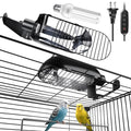 Bird Cage Light Fixture Combo Kit with Adjustable Timer,Lamp Hood with 2.4% UVB UVA 20W Compact Fluorescent Bulb for All Kinds Captive Birds Reptiles
