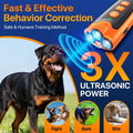 Dog Bark Deterrent Device, 3X Ultrasonic Anti Barking Device for Dogs, 6 Training Modes & 23 FT Range Stop Neighbors Dog