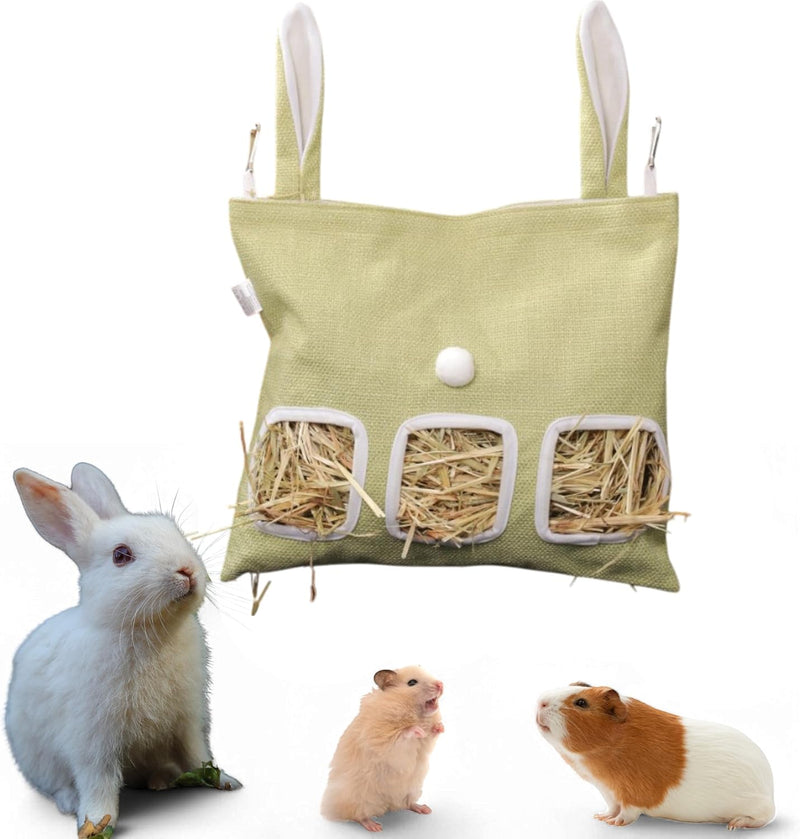 Cute Hanging Rabbit Hay Feeder Bag, Guinea Pig Hay Bag, Bunny Feeders Holder Storage For Small Pets Bunnies Chinchilla H