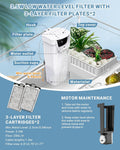 GOZILLA Small Turtle Tank Kit(Tank+Lamp+Filter), Acrylic Turtle Starter Kit with Adjustable Lamp, Reptile Habitat and Te