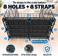 Chew Proof Dog Crate Pad with 8 Tie-Down Straps, Waterproof Dog Bed