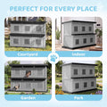 Fancyango Cat House Bed Cave, Cat Houses for Outdoor Cats, Grey-Black