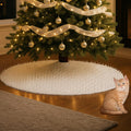 Christmas Cat Proof Tree Skirt Kit with Soft White Tree Skirt, Prickle Mat