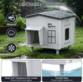 Indestructible Heated Cat House for Outside, 100% Waterproof & Weatherproof Heated Outdoor Cat House with Escape Door fo