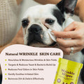 Natural Dog Company Wrinkle Wipes for Dogs, 100 Count, Hypoallergenic, Cleaning & Deodorizing, for Grooming Faces, Paws & Butts
