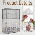 Bird Cage Seed Catcher Net Cover, Bird Cage Net, Mesh Parrot Cage Skirt Guard for Parrot Cockatiel Budgie Fits Round Squ