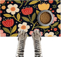 HOMETITUTE Pet Food Mat Floral Print Bowl Placemat 20 x 12 Inch