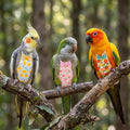 4 Pcs Parrot Diaper Reusable Pet Bird Diapers Parrot Flight Suit with Waterproof Inner Layer Adjustable Parakeet Diaper 