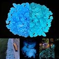 100pcs Glow in The Dark Pebbles Stones, DIY Decorative Luminous Stones, Blue Glowing Rocks for Garden Lawn Yard, Walkway