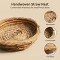 Orgrimmar 2PCS Handmade Woven Flat Base Straw Bird Nest Hatch House Nest