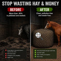 5x5 ft Round Bale Hay Net for Horses & Goats, 1.5" Holes Slow Feeder Hay Nets with Hay Net Repair Tool