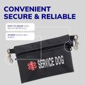 ActiveDogs Service Dog Bag with Zipper - 7" x 5" Clip-On Pouch with Embroidered Red Medical Alert Symbol for Easy Identification & Storage - Service Dog Accessory for Harness, Vest & More