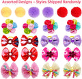 Mruq Pet 100pcs Dog Hair Bows, Small Puppy Grooming Bows with Rubber Bands - Mix Dainty Handmade Hair Accessories for Pet Yorkie and Tiny Dogs
