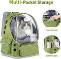Pawstrip Cat Backpack Carrier with Large Space Bubble Window, Airline Approved Breathable Pet Carrier for Small Dogs Cats up to 15lbs, Foldable for Travel Hiking & Outdoor Use