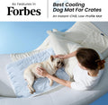 Bedsure Cooling Mat for Large Dogs - Q-Max>0.4 Thin Breathable Cooling Crate Pad Indoor for Pet with Chill Cool Fiber as Cooling Topper，Portable Washable Kennel Mat in Outdoor Summer, 35x23, Blue