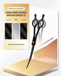 Hucholite Dog Grooming Scissors, Curved Scissors for Dog Grooming, 7.9 inch, 30 Degree of Curved Blade,Light Weight, Stainless Steel Pet Shears for Trimming Face and Paws(Curved, Pitch-Black)