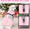 AOFITEE Dog Coat with Harness Waterproof Dog Winter Jacket for Medium Dogs