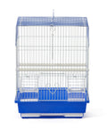 Prevue Pet Products Parakeet Square Roof Bird Cage with Handle - Carrier for Home or Travel, Small Bird Accessories, Easy Storage, for Canaries, Budgies, Finches, Parakeets, and More - Blue & White