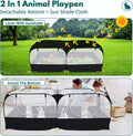Small Animals Playpen,Pet Cage Tent Large Chicken Run Coop with Detachable Bottom Breathable Transparent Mesh Walls, Fol