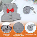 Bunny Harness and Leash Set, Soft Breathable Mesh Rabbit Leash Vest with Safety Buckles, Lightweight Escape-Proof Walkin