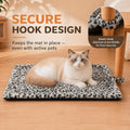 Self Warming Cat Pad for Cats and Small Dogs, Non Electric Thermal Pet Mat, Washable Soft Sleeping Mat with Non Slip Backing, Indoor & Sheltered Outdoor Use, 22 x 18 in, Black/White