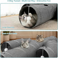 Ownpets Cat Tunnel Large 12 inch Diameter Sturdy Oxford Fabric Cat Tunnel Toy, Cactus Shape Collapsible Cat Tunnels for Indoor Cats,Interactive Peek Hole Pet Tunnel Tube with Cat Wand Toy