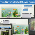 Aquarium Air Pump, Quiet Powerful Fish Tank Air Pump, Adjustable Fish Tank Bubbler with Air Stone, 2.3W/5.5W/8W Bubbler 