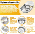 Automatic Animal Drinking Water Bowl with Float Valve and Drainage Hole 304 Stainless Steel Feeder Waterer Livestock Wat