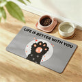 Dog Feeding Mat, Dog Food Mat & Water Bowl Mat, Absorbent Pet Food Dispenser Mat Non-Slip Rubber Backing Quick Dry Pet F