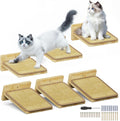 3Pcs 10"×8" Cat Wall Steps - Cat Stairs for Wall, Ladder Natural Wood with Fixtures,Turn Around or Climbing or Playing f