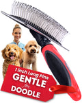 Bixy Pixy Dog Slicker Brush - Large - Protective Ball Tipped Pins Massages Pet Skin - Professional Groomer Dog Brush for Goldendoodle - Golden Retriever Brush (Large Size)