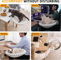 Anywish Cat Desk Bed - Cat Hammock for Desk with Faux Rabbit Fur, 180° Folding Space-Saving, Dual-Sided Reversible for All Seasons, Removable & Washable, Holds Up to 40 lbs – for Home Office Desks